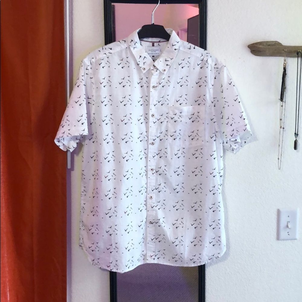 NEW CACTUSMAN XL Slim Fit short sleeve button down